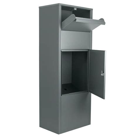 large steel freestanding floor parcel lockable drop slot mail box|large parcel slot box.